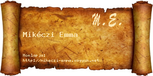 Mikéczi Emma névjegykártya